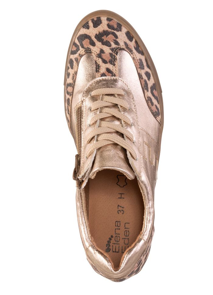 ELENA EDEN Schn&uuml;r-Sneaker aus genarbtem Nappaleder 