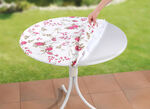 Spann-Tischdecke mit Rosen-Dessin 