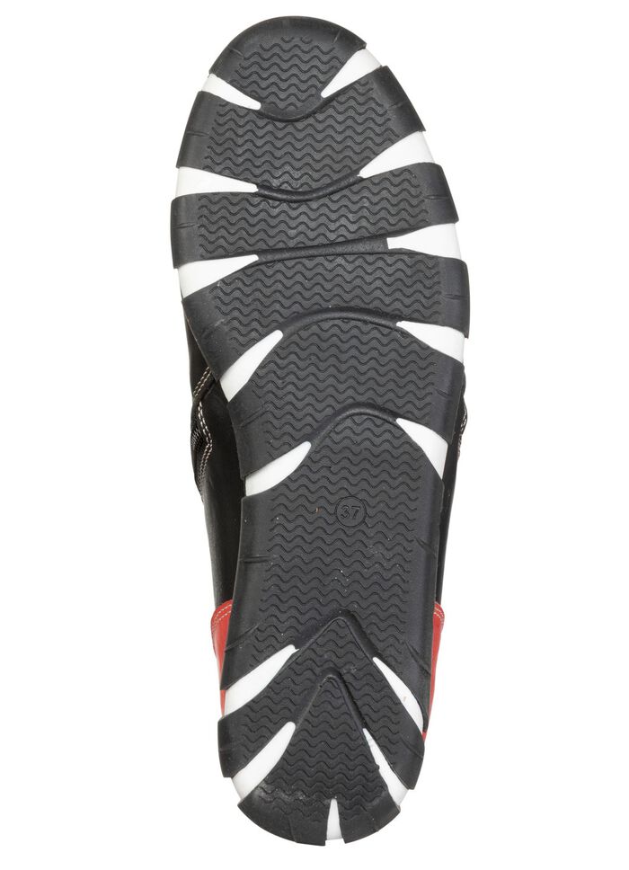 Gemini, trendige Damen-Boots, Weite G, mit herausnehmbarem Fussbett SCHWARZ-ROT