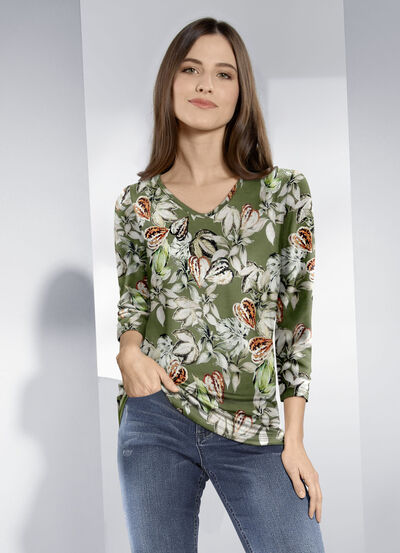 Shirt mit 3/4-langen Ärmeln 