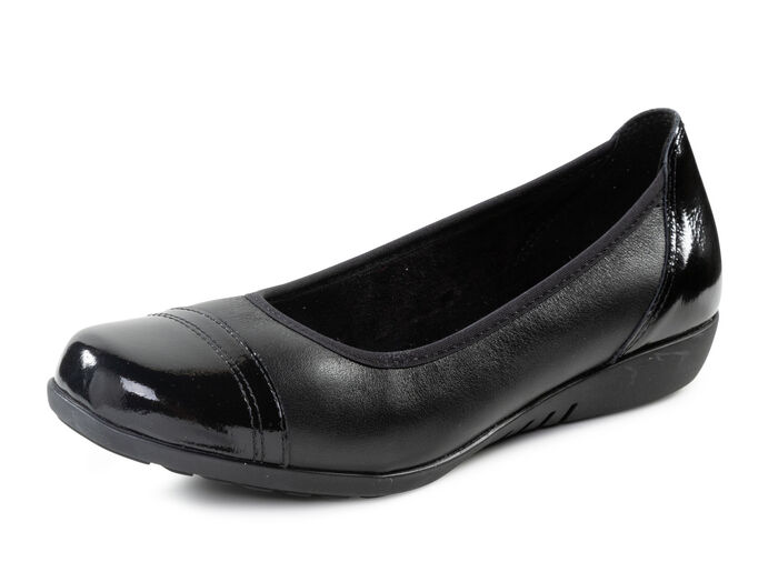 ELENA EDEN, klassische Damen-Ballerinas, Weite G, mit herausnehmbarem Fussbett SCHWARZ