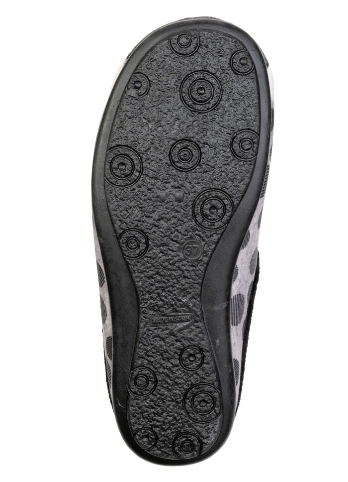 Laurina, klassische Damen-Hausschuhe, mit Katzen-Motiv SCHWARZ-MULTICOLOR