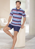 Zweierpack Shortys mit Knopfleiste und Ringeldessin 