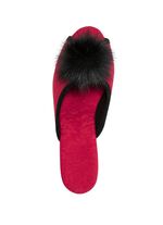 ELENA EDEN, schicke Damen-Pantoletten, Weite G, mit Kunstfellpompon ROT