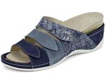 Mubb, bequeme Damen-Pantoletten, Weite H, mit herausnehmbarem Fussbett BLAU