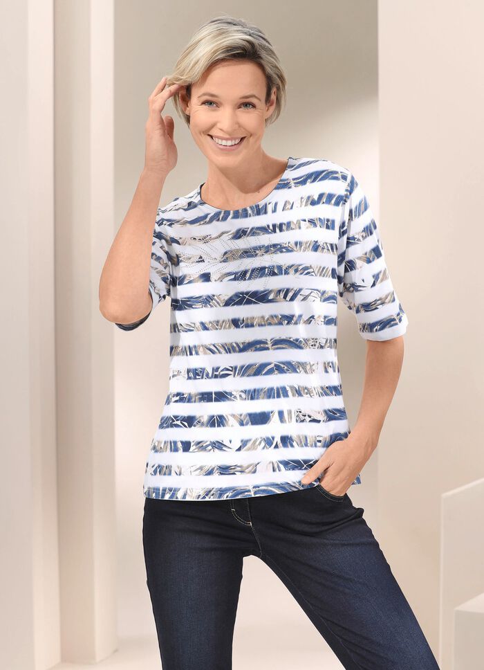 Shirt-Tunika mit Strassstein-Applikation 