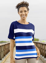Pulli in Ringeldessin MARINE-WEISS-AZURBLAU