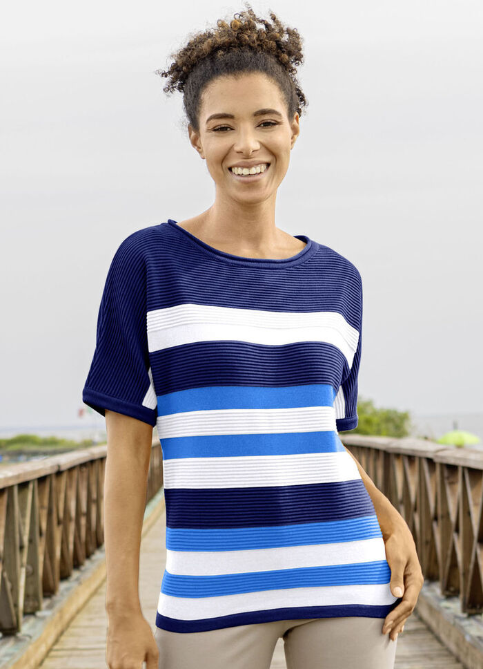 Pulli in Ringeldessin MARINE-WEISS-AZURBLAU