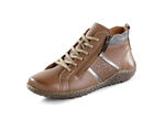 ELENA EDEN, bequeme Damen-Boots, Weite G, mit herausnehmbarem Fussbett BRAUN-ALTSILBER