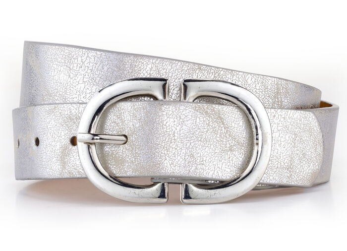 Ledergürtel mit Lederfutter SILBER