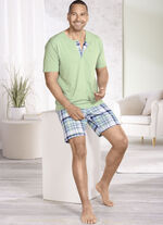 Shorty mit unterlegter Knopfleiste 