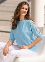 Pullover in weich fliessender Qualit&auml;t BLEU