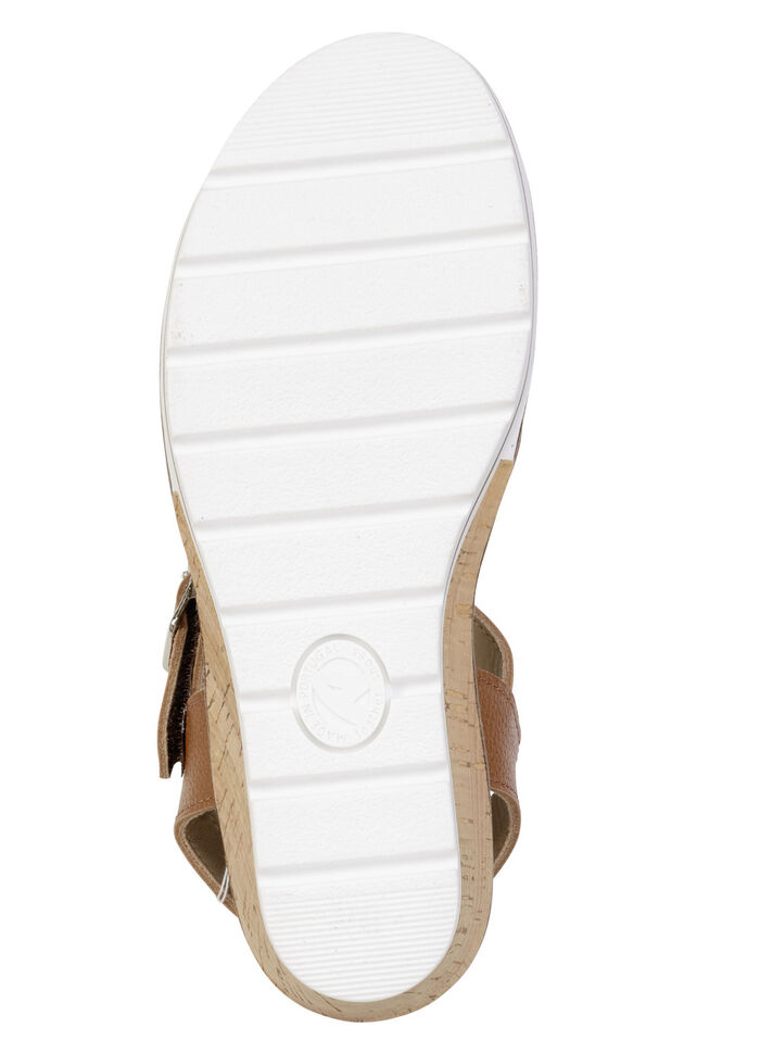 ELENA EDEN, bequeme Damen-Sandaletten, Weite H, mit herausnehmbarem Fussbett COGNAC