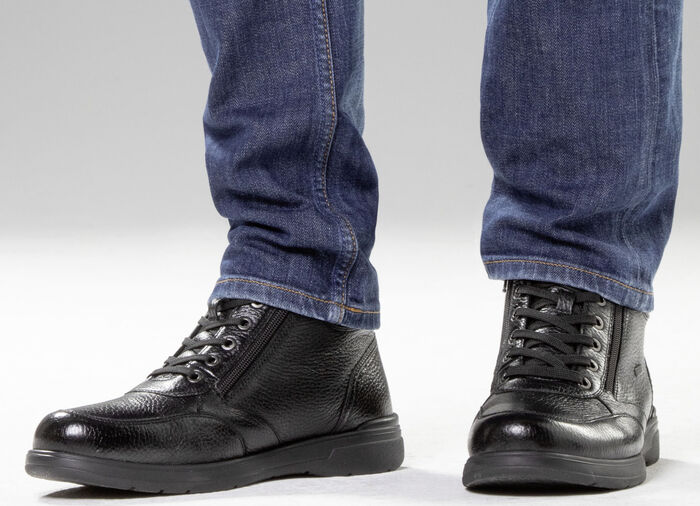 GINO GALANTE, gefütterte Herren-Boots, Winterschuhe, mit Reissverschluss SCHWARZ