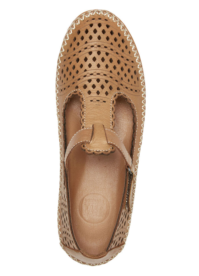 ELENA EDEN Slipper aus Rind-Nappaleder COGNAC