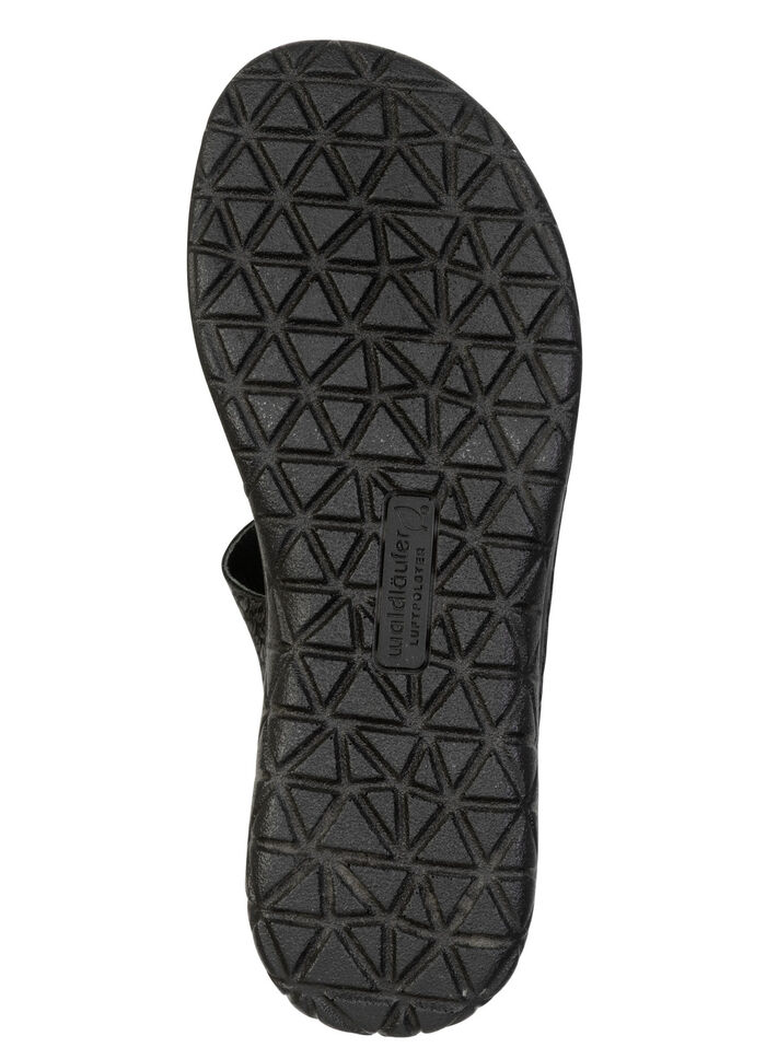 Waldläufer, bequeme Damen-Sandalen, Weite H, mit herausnehmbarem Fussbett SCHWARZ