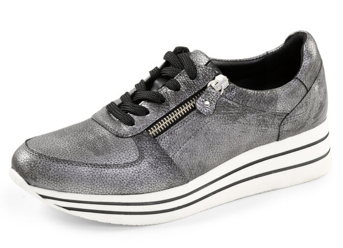 ELENA EDEN, bequeme Damen-Sneaker, Weite G, mit herausnehmbarem Fussbett ALTSILBER