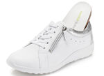 Waldläufer, bequeme Damen-Schnürschuhe, Weite K, mit herausnehmbarem Fussbett WEISS-SILBER