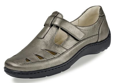 Waldläufer Slipper mit Leder-Massagefußbett 