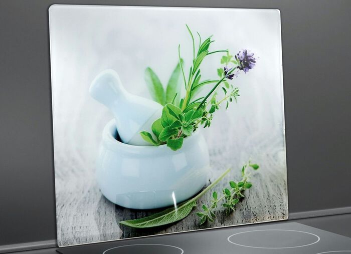 &laquo;Wenko&raquo; Wandblende aus Glas Motiv Kr&auml;utergarten 