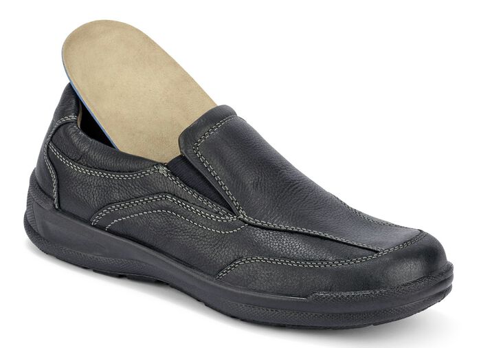 GINO GALANTE, klassische Herren-Slipper, mit herausnehmbarem Fussbett SCHWARZ