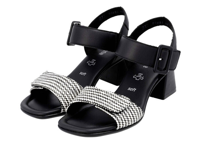 Remonte Sandalette mit Flechtdurchzügen SCHWARZ-WEISS