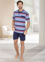 Zweierpack Shortys mit Knopfleiste und Ringeldessin 