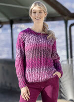 Pullover mit Alpaka und tollem Farbverlauf PINK-LILA-MULTICOLOR