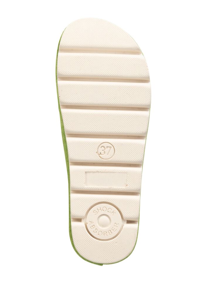 Laurina, trendige Damen-Hausschuhe, Weite G, mit anatomisch geformtem Fussbett APFELGR&Uuml;N