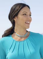 Halskette, 2-reihig, mit Schmuckperlen 