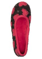 Laurina, stylische Damen-Ballerinas, mit Herzchen-Dessin ANTHRAZIT-ROT