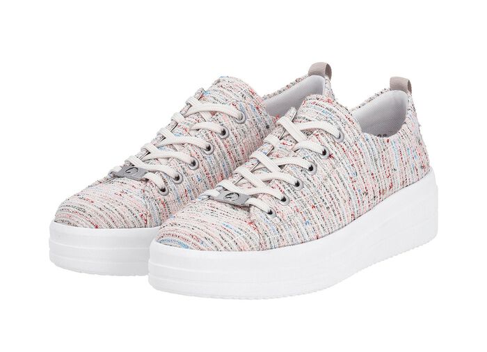 Remonte Sneaker aus effektvoll strukturiertem Textilmaterial WEISS-MULTICOLOR