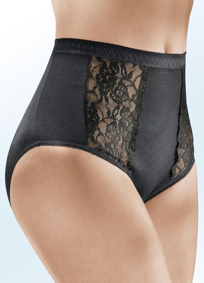 F&uuml;nferpack Slips mit elastischen Spitzeneins&auml;tzen 