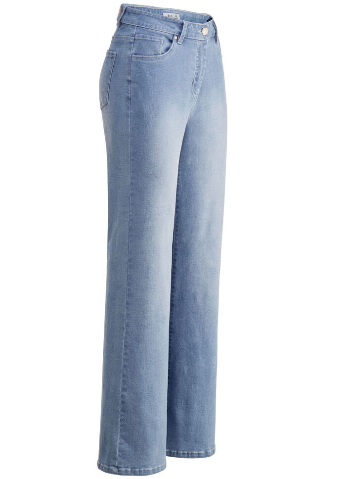 Jeans in aktueller Fingerprint-Dessinierung HELLBLAU
