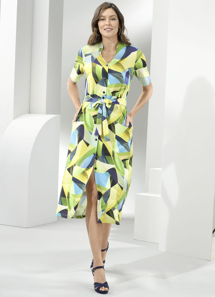 Kleid mit farbbrillantem Druck 