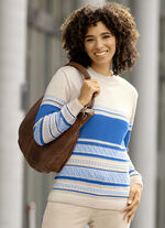 Pullover mit Ringeldessin SAND-BLAU