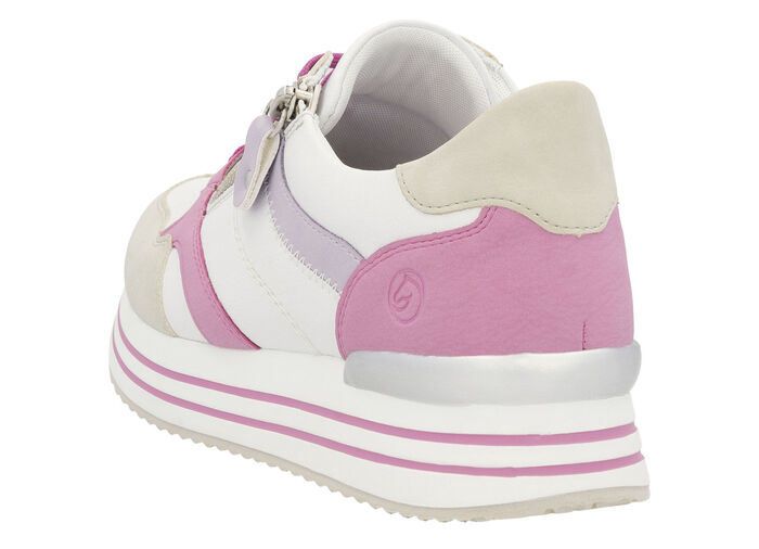 Remonte Schnür-Sneaker aus Nappaleder CREME-BUNT