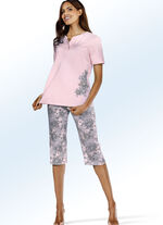 Zweierpack Pyjamas mit platziertem Druck und wadenlanger Hose HELLBLAU/ROSA