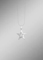 Mattierter Stern-Anh&auml;nger mit synth. Zirkonia 