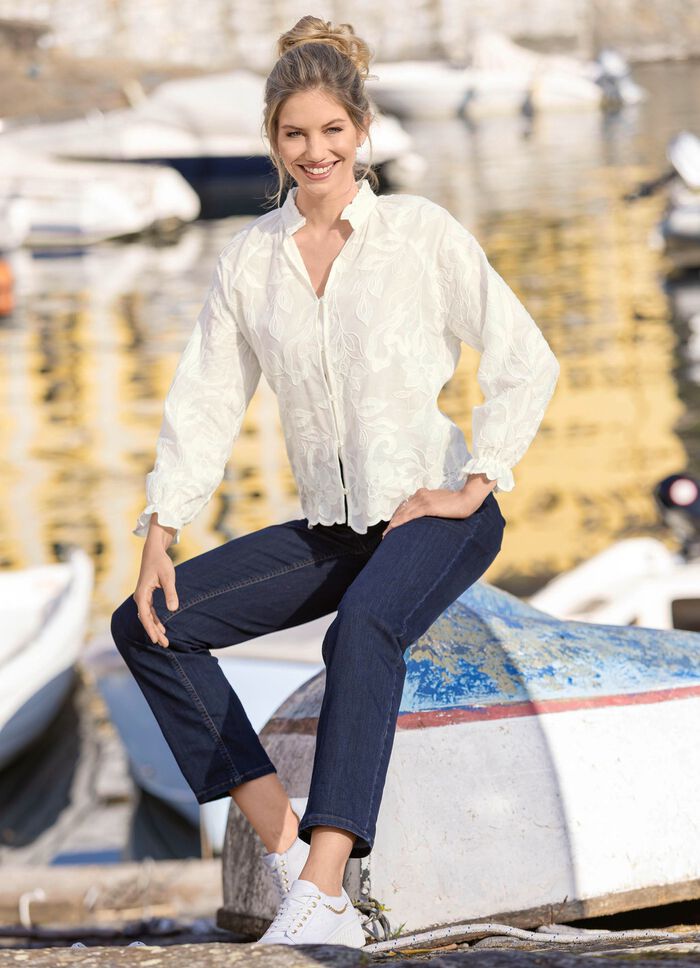 Bluse mit R&uuml;schenzier 