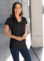 Shirt mit V-Ausschnitt in 2 Farben 