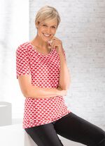 Shirt mit interessanter zweifarbiger Struktur in 2 Farben ROT-WEISS