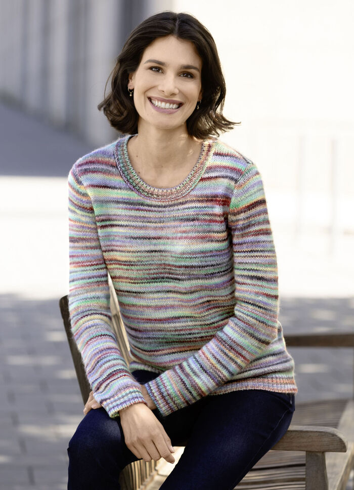 Pullover aus Melangegarn GRÜN-BRAUN-MULTICOLOR