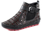Gemini, sommerliche Damen-Boots, Weite G, mit herausnehmbarem Fussbett SCHWARZ-RUBINROT