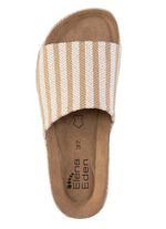 ELENA EDEN Pantolette aus grob gewebtem Textilmaterial BEIGE-WEISS