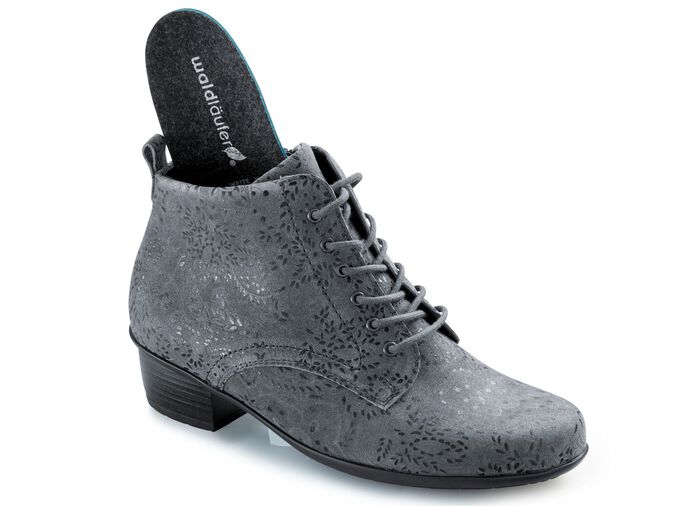 Waldl&auml;ufer Schn&uuml;r-Stiefelette mit floraler Pr&auml;gung 