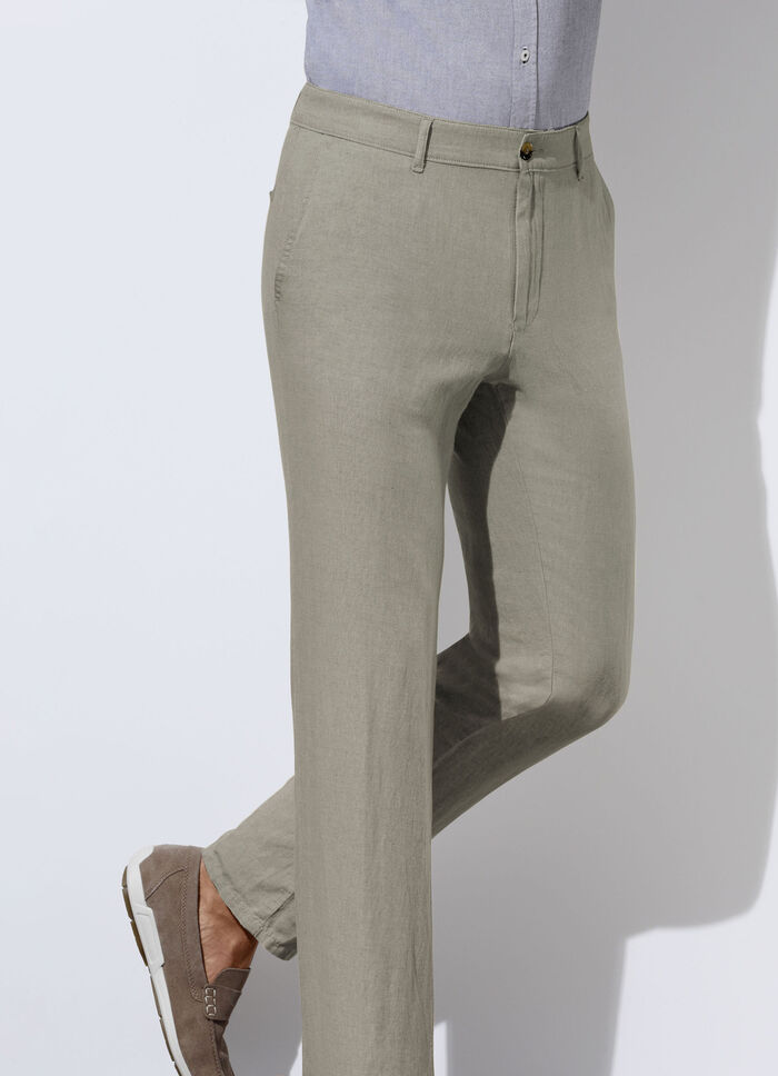 «Francesco Botti»-Hose mit Leinen in 3 Farben KHAKI
