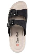 Zweierpack Pantoletten aus Nubuk- und Nappasynthetik 1X SCHWARZ, 1X WEISS