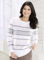Pullover in Feinstrick WEISS-GRAU