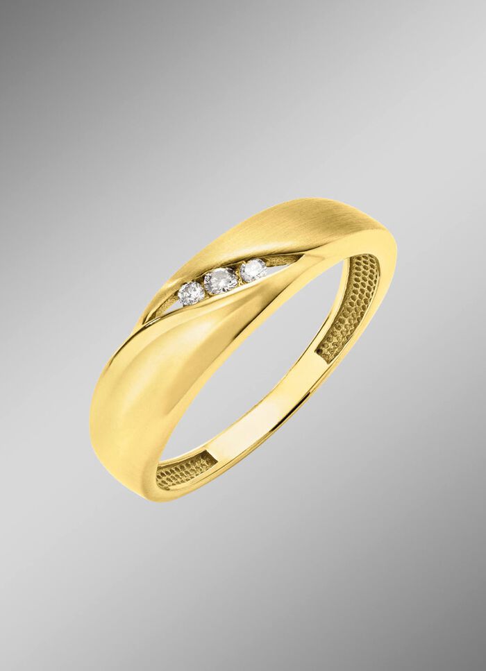 Zeitlose Eleganz: Damenring mit 3 Brillanten 